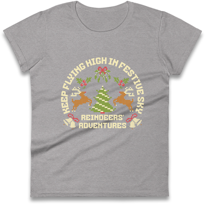 Keep Flying High In Festive Sky Christmas Ladies Shirt