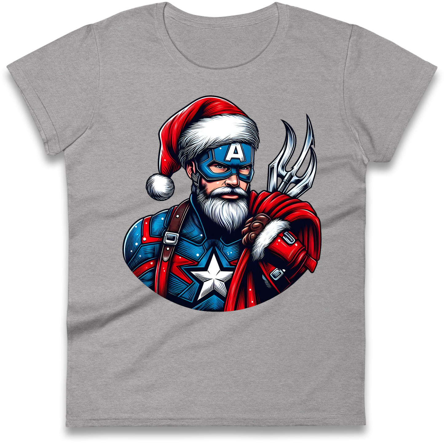 Captain America Santa Ladies Shirt