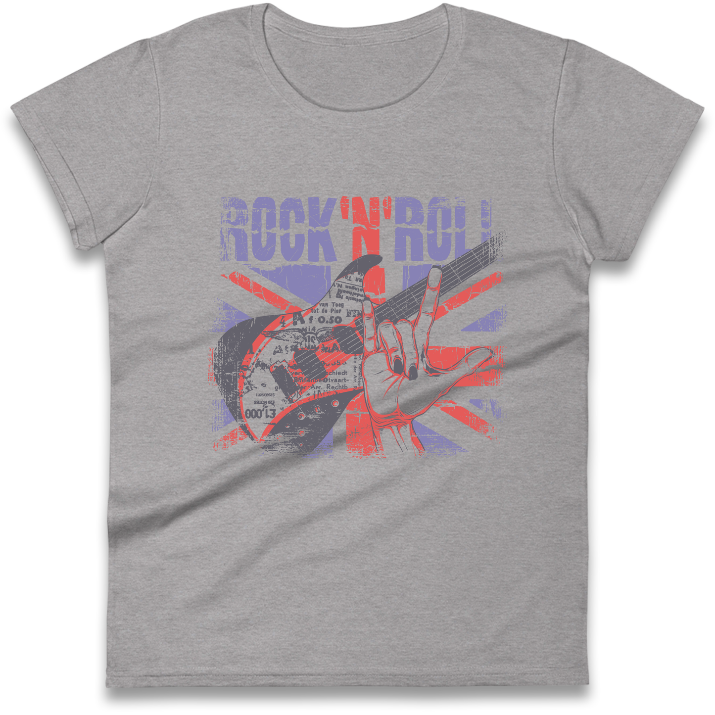 Rock N Roll Union Jack Ladies Shirt