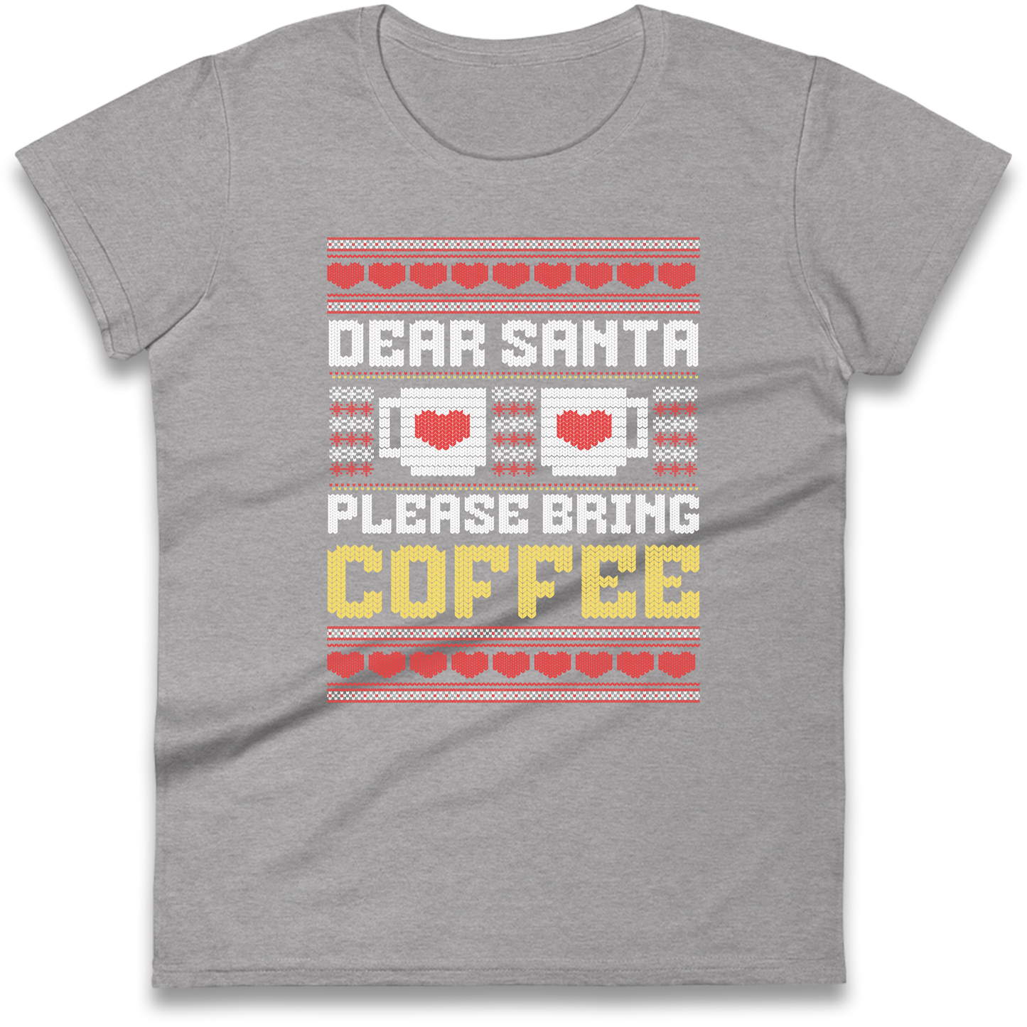 Dear Santa Please Bring Coffee Ladies Shirt