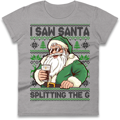 Santa Splitting The G Ladies Shirt