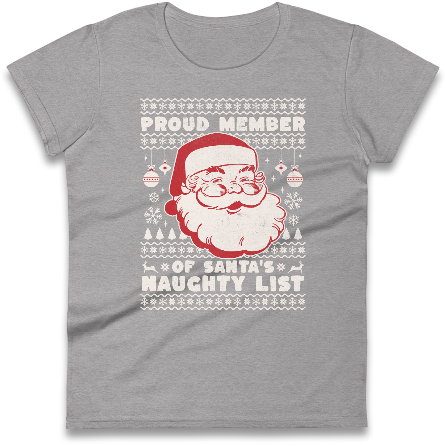 Proud Member Of Santas Naughty List Christmas Ladies Shirt