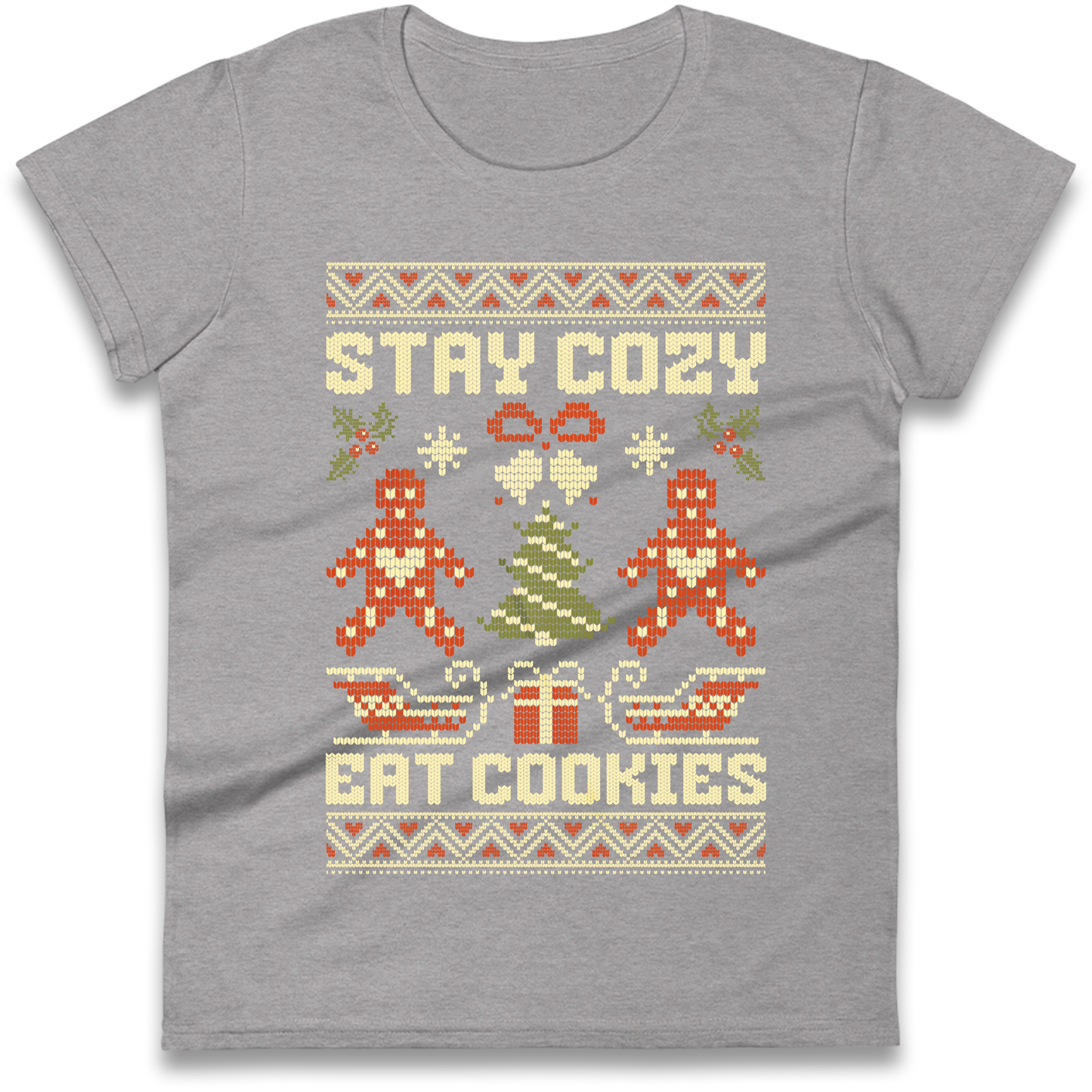 Stay Cozy Eat Cookies Christmas Ladies Shirt