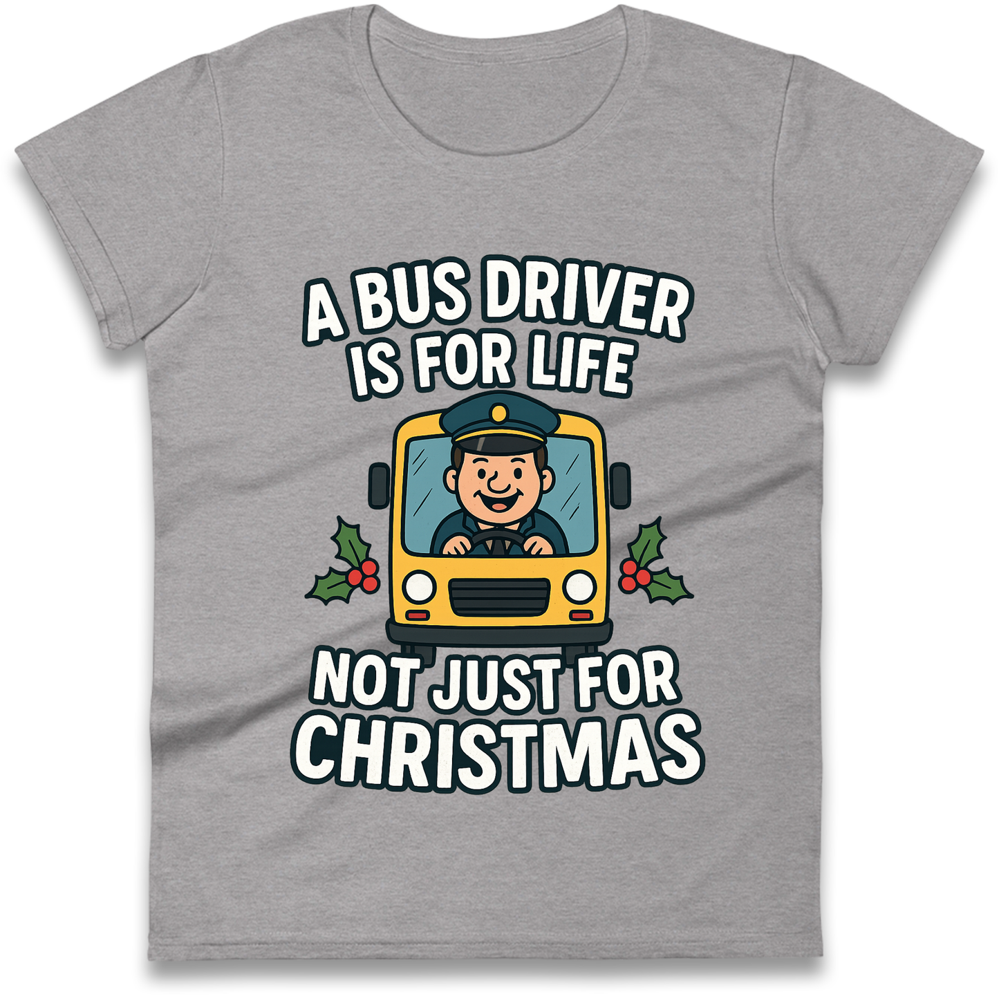 Bus Driver Christmas Ladies Shirt