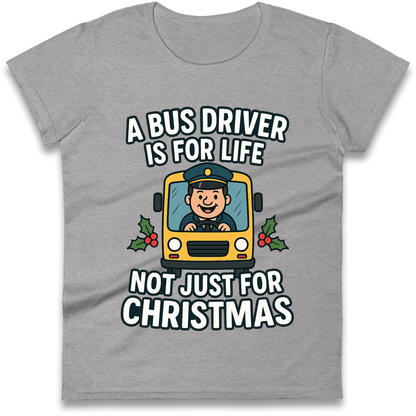 Bus Driver Christmas Ladies Shirt