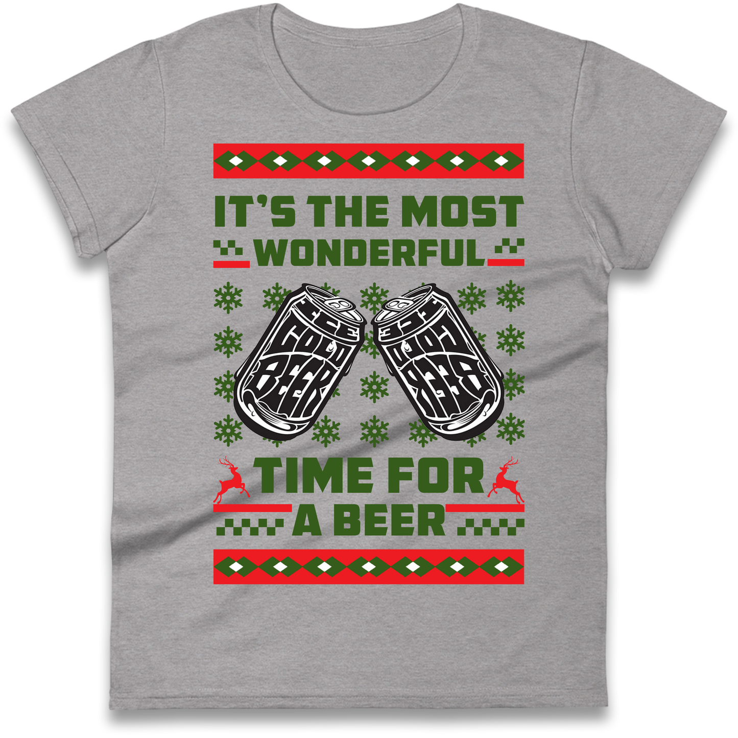 Its The Most Wonderful Time For A Beer Christmas Ladies Shirt