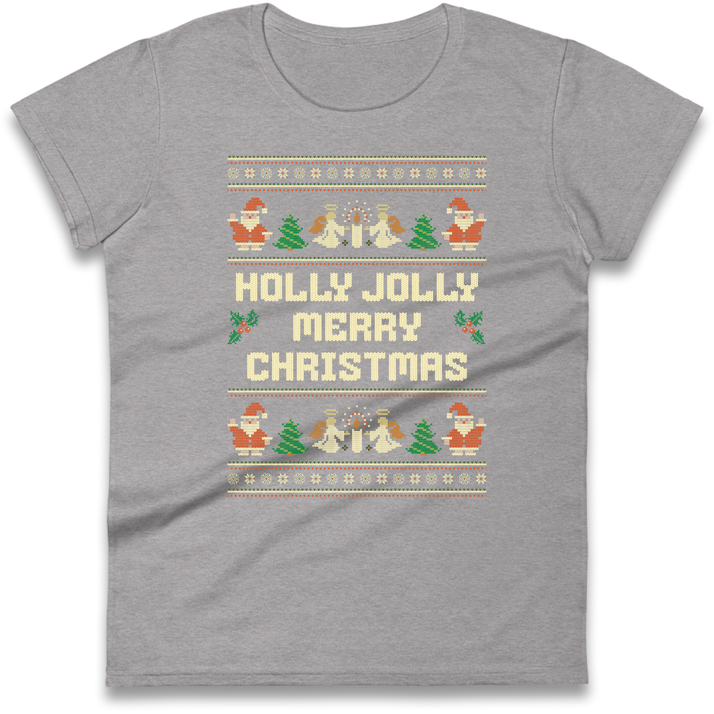 Holly Jolly Merry Christmas Ladies Shirt