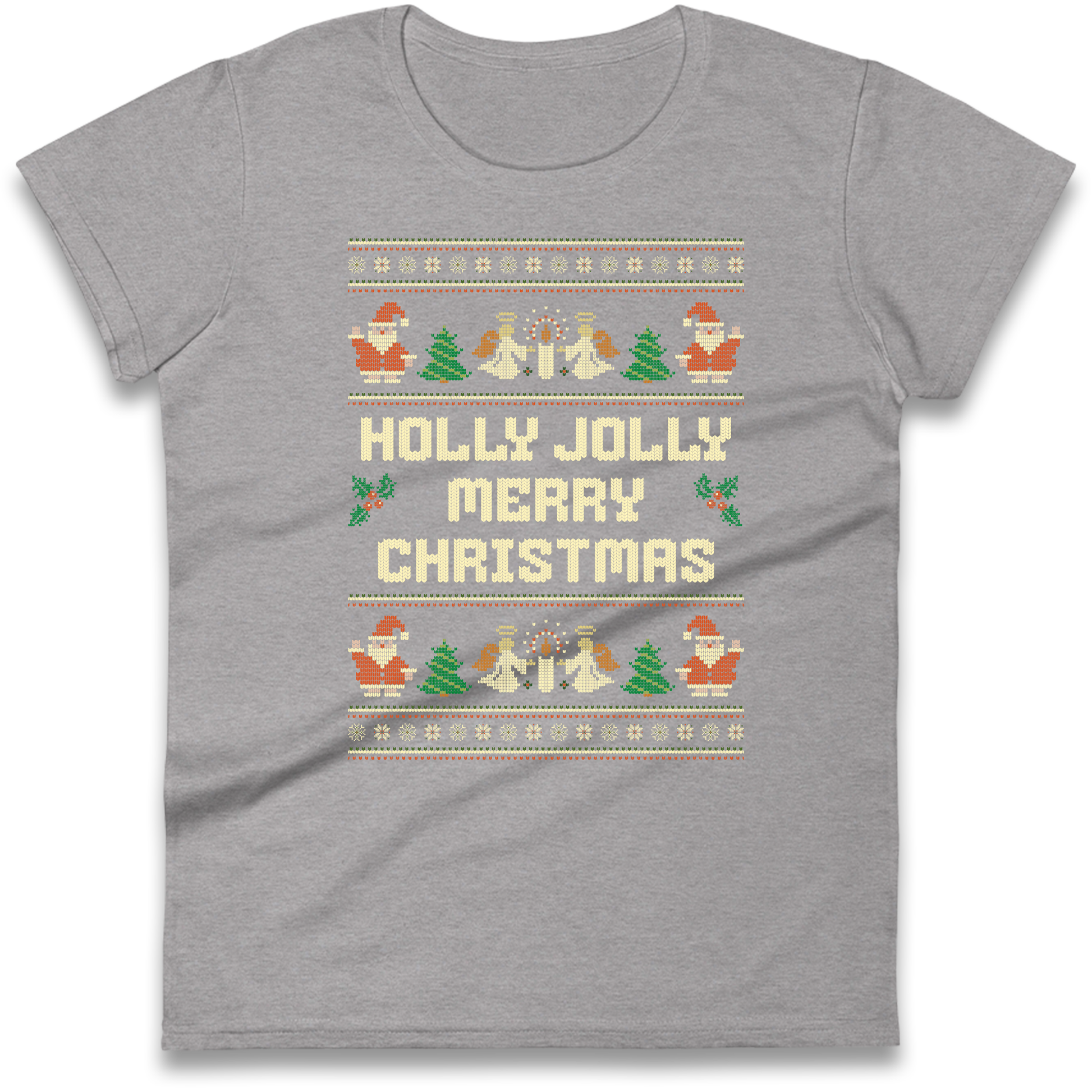 Holly Jolly Merry Christmas Ladies Shirt