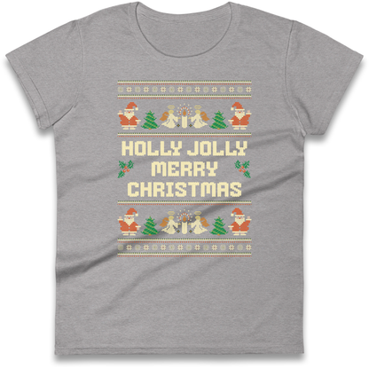 Holly Jolly Merry Christmas Ladies Shirt