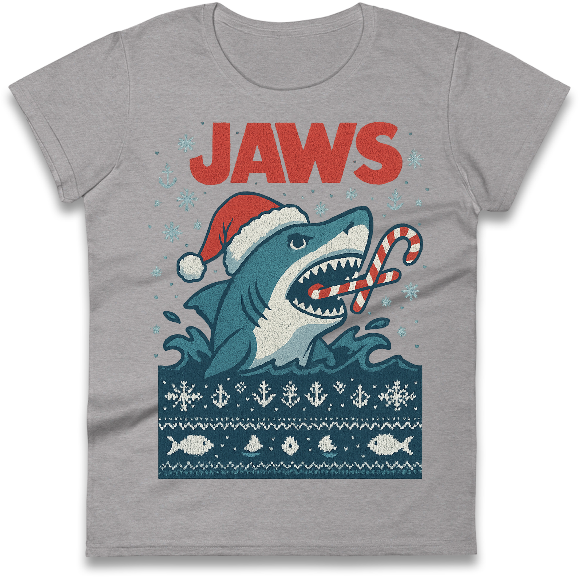Jaws Christmas Ladies Shirt