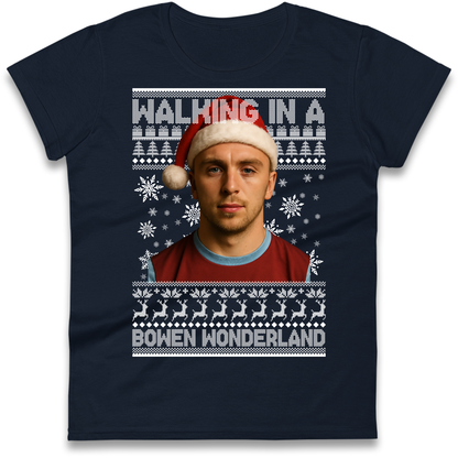 Jared Bowen walking in a Bowen Wonderland Christmas Ladies Shirt