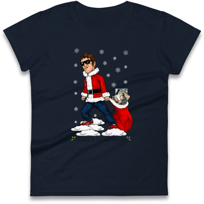 Liam Gallagher Christmas Santa Ladies Shirt
