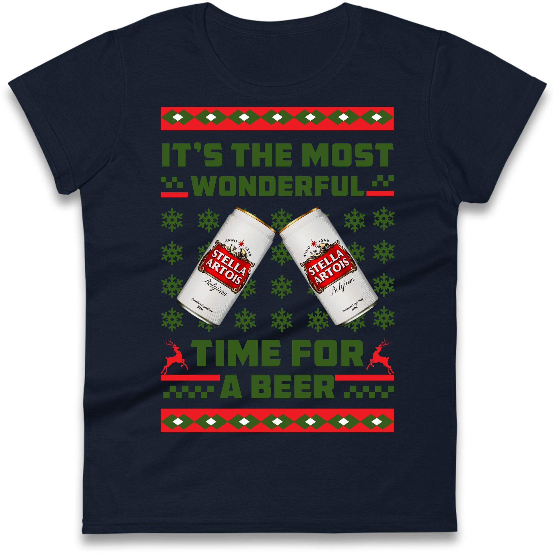 Its The Most Wonderful Time for A Beer Stella Christmas Ladies Shirt