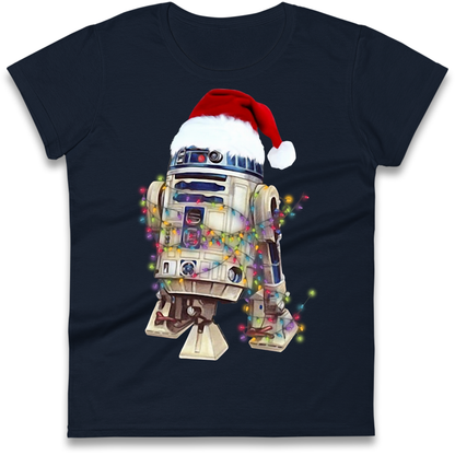 R2D2 Christmas Santa Christmas Ladies Shirt