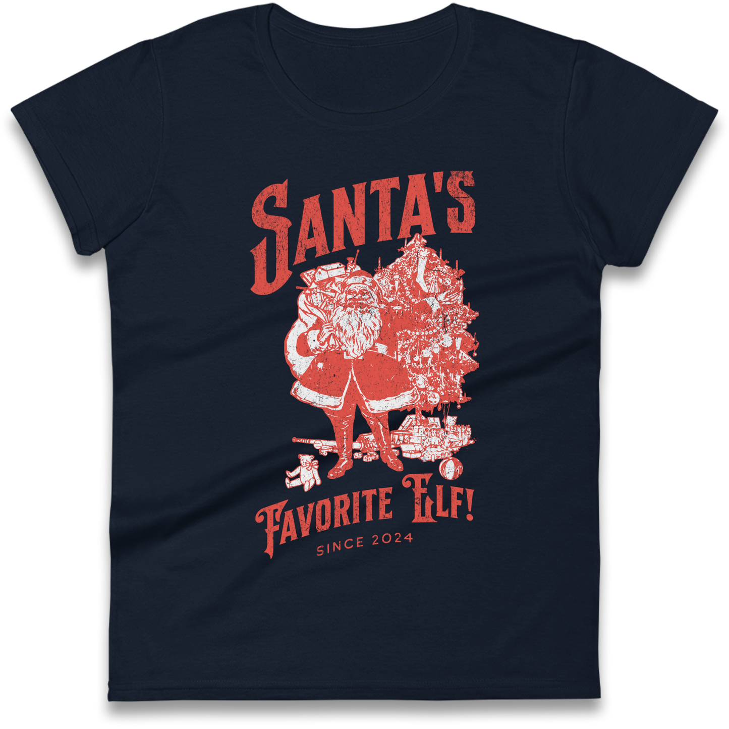Santas Favourite Elf Christmas Ladies Shirt