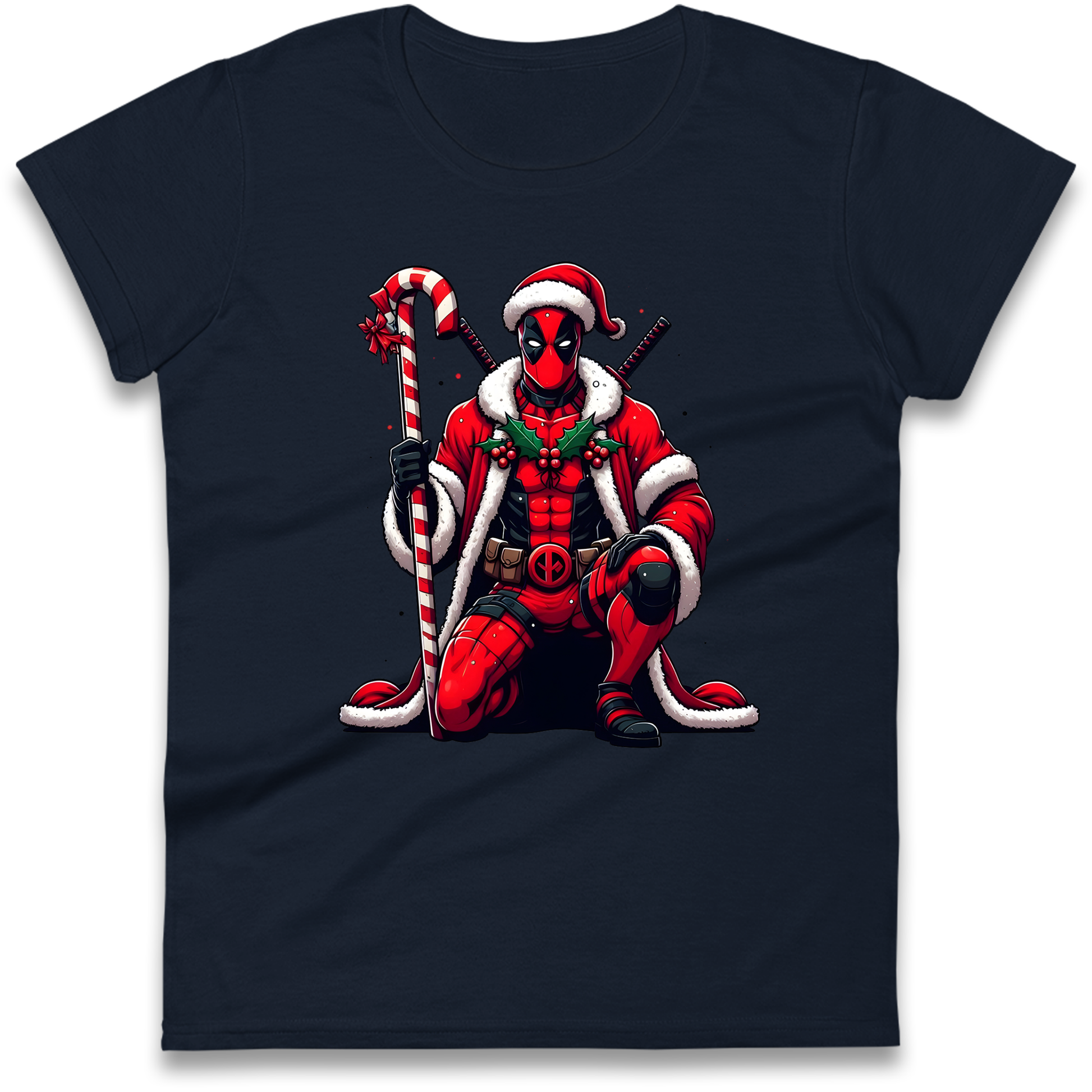 DeadPool Candy Cane Santa Ladies Shirt