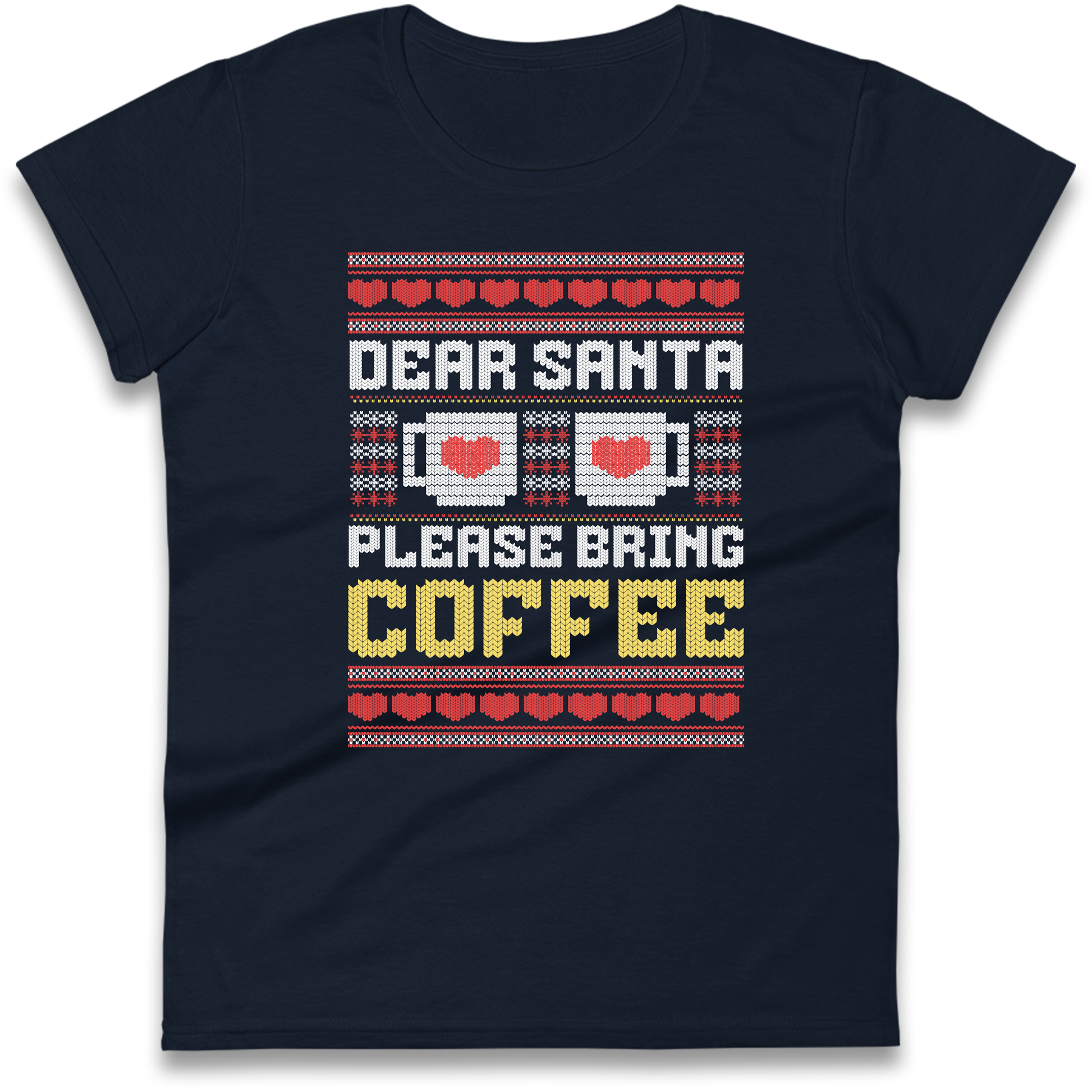 Dear Santa Please Bring Coffee Ladies Shirt