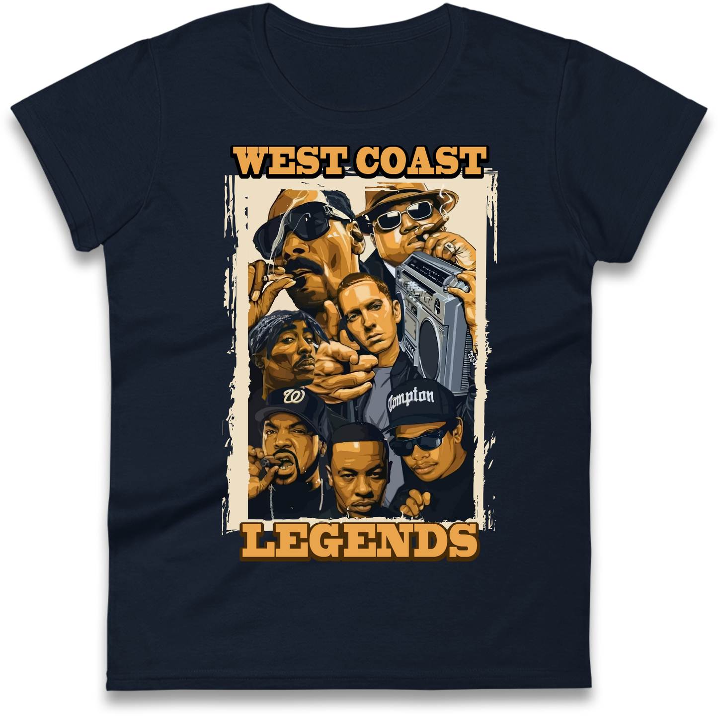 West Coast Legends Rappers Ladies Shirt