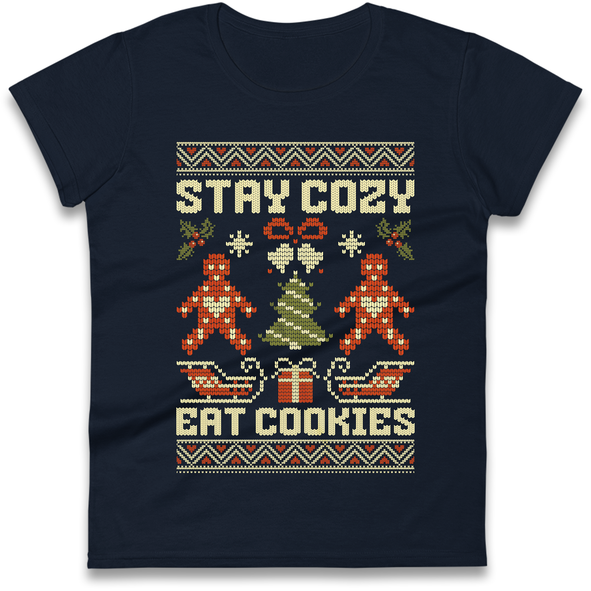 Stay Cozy Eat Cookies Christmas Ladies Shirt