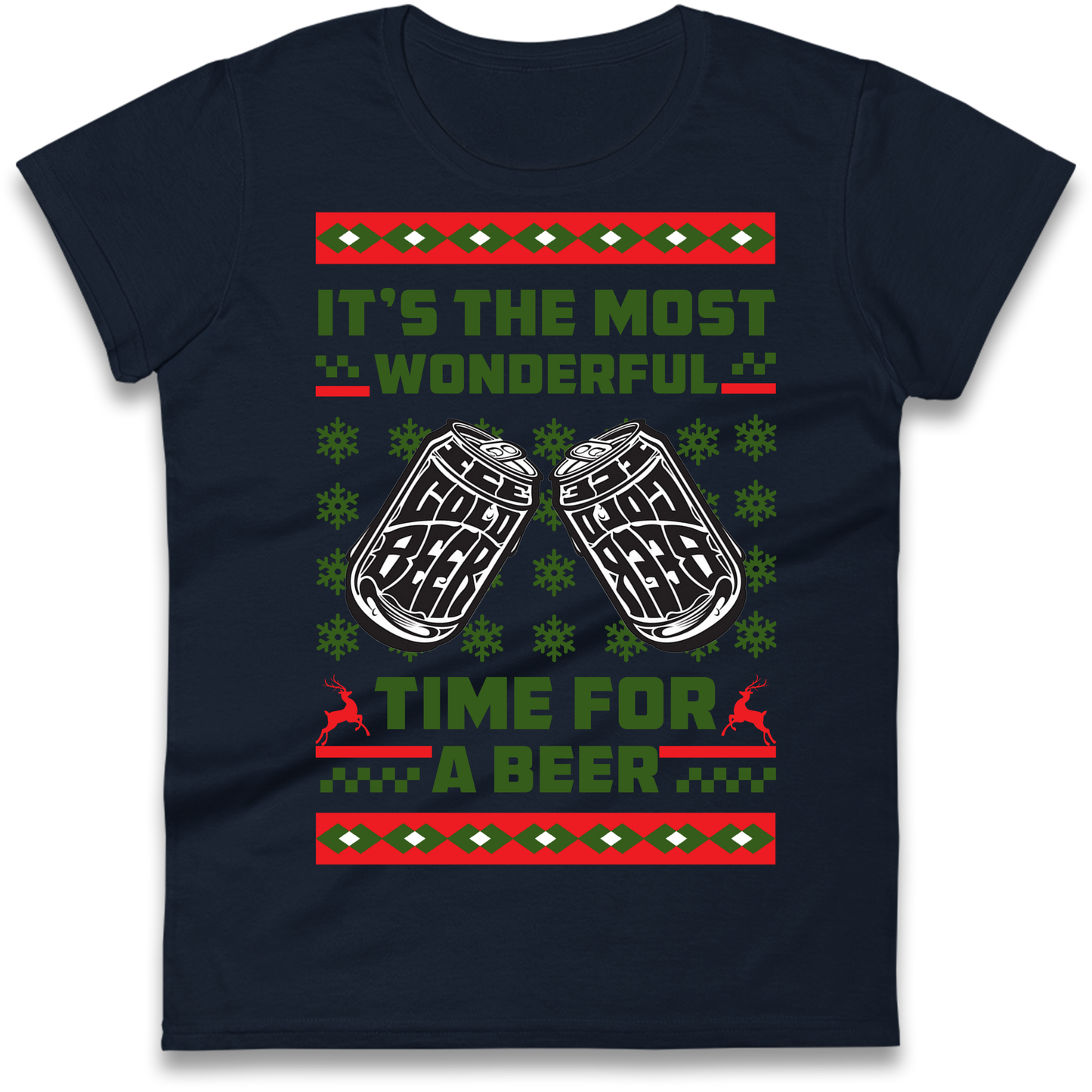Its The Most Wonderful Time For A Beer Christmas Ladies Shirt