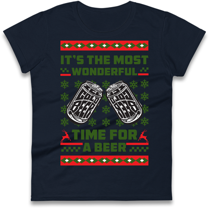 Its The Most Wonderful Time For A Beer Christmas Ladies Shirt