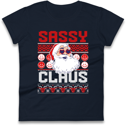 Sassy Claus Santa Christmas Ladies Shirt