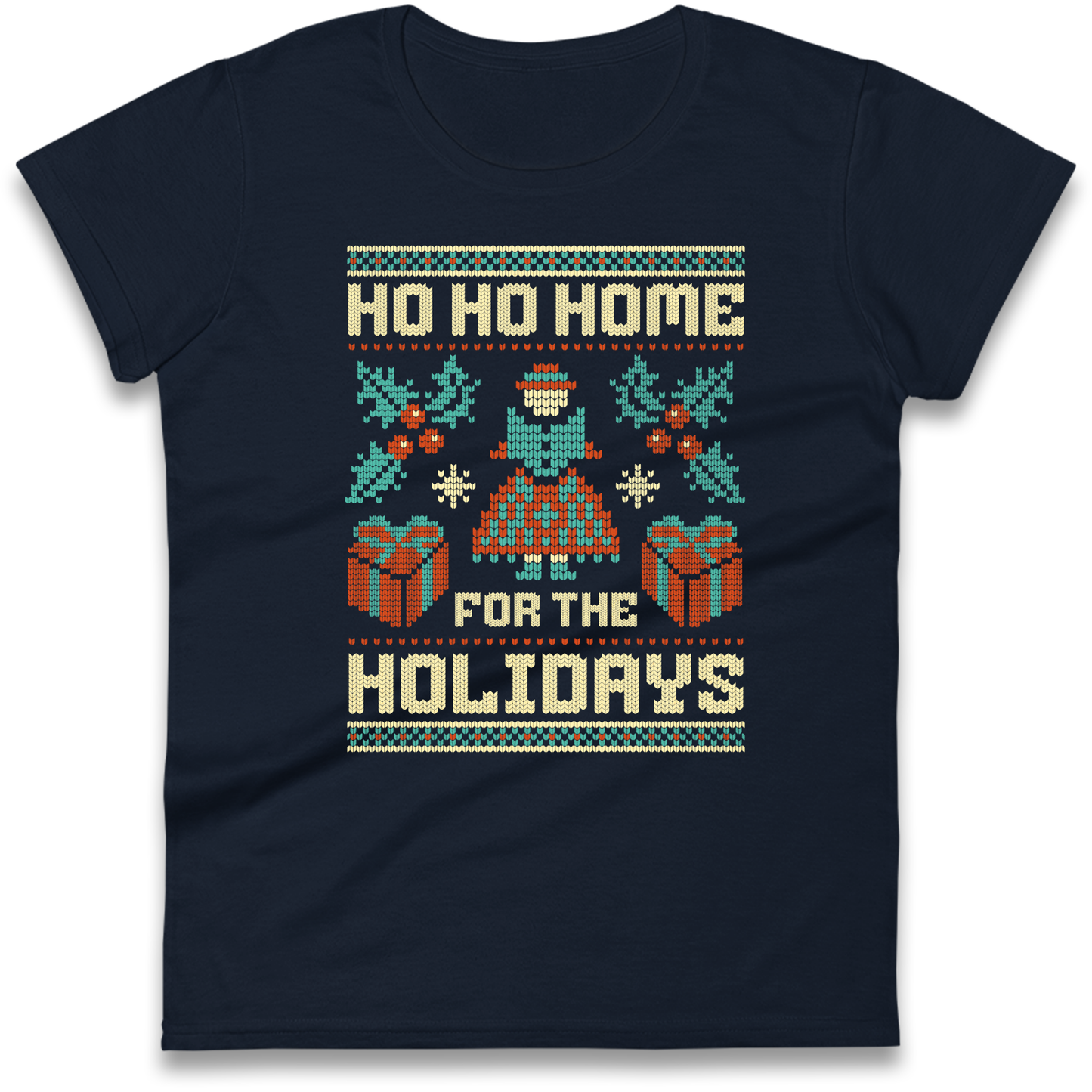 HO HO Home For the Holidays Christmas Ladies Shirt