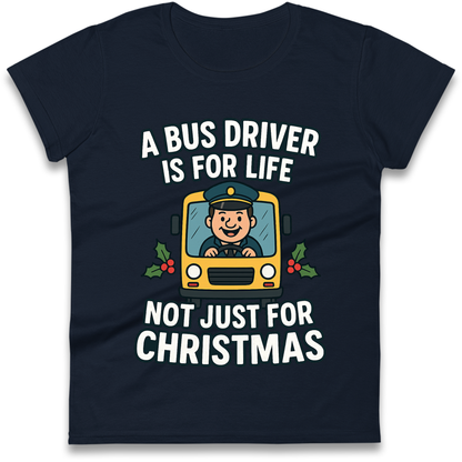 Bus Driver Christmas Ladies Shirt