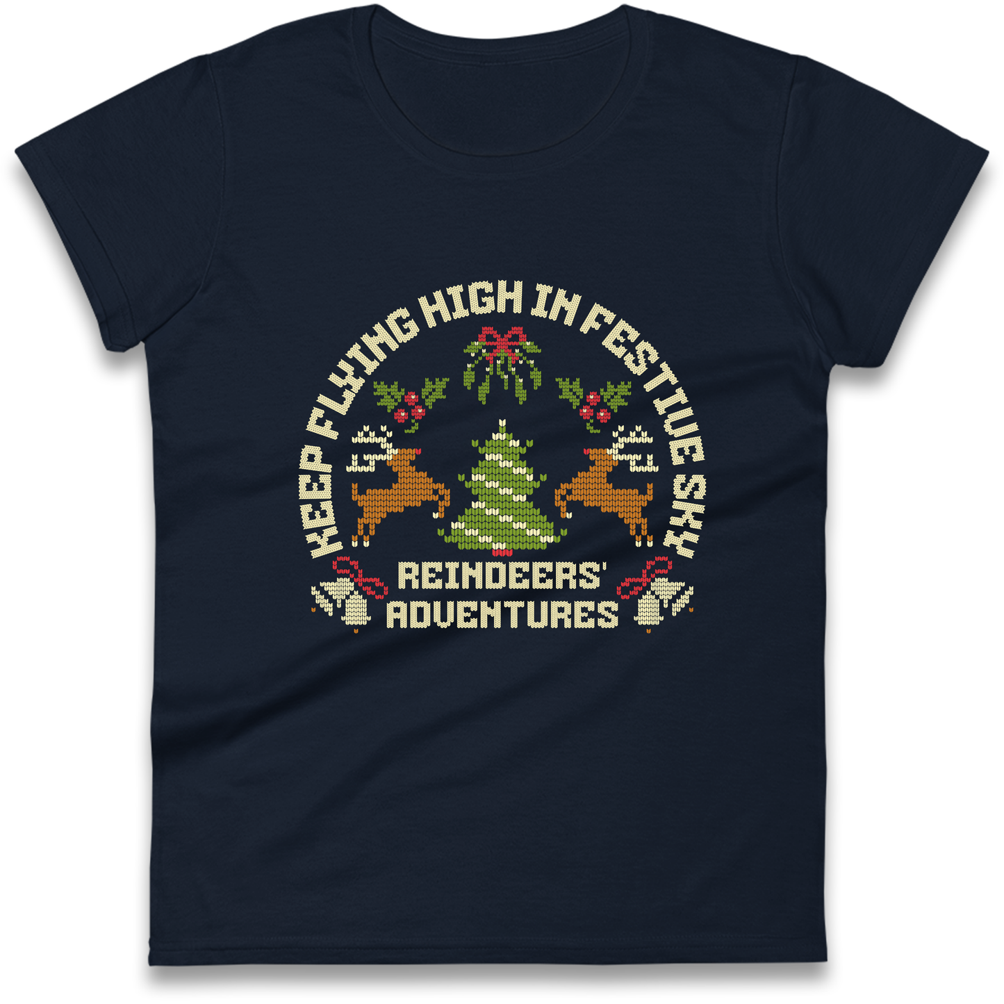 Keep Flying High In Festive Sky Christmas Ladies Shirt