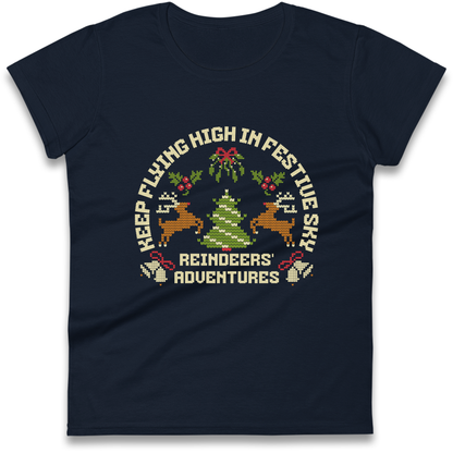 Keep Flying High In Festive Sky Christmas Ladies Shirt