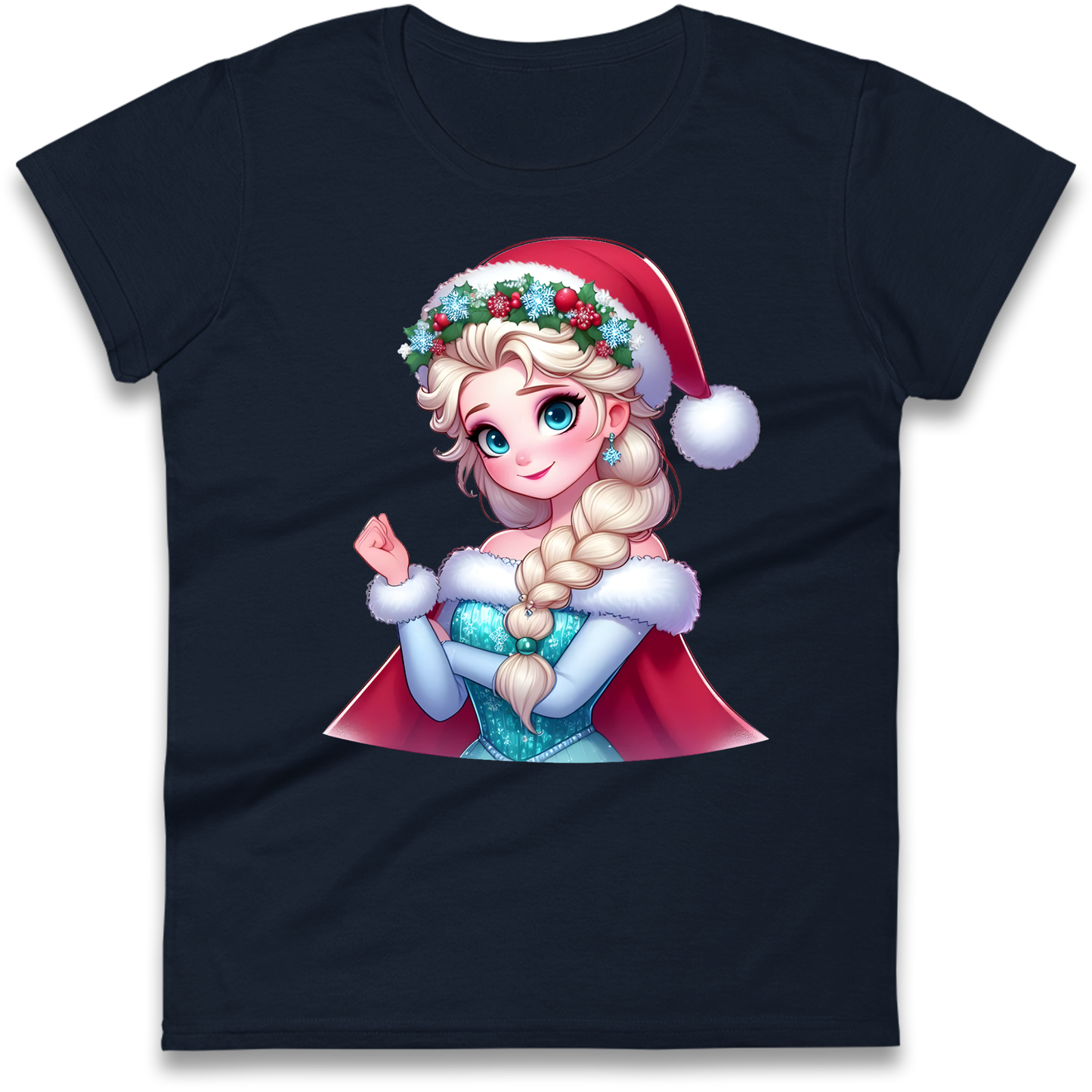 Elsa Frozen Santa Ladies Shirt