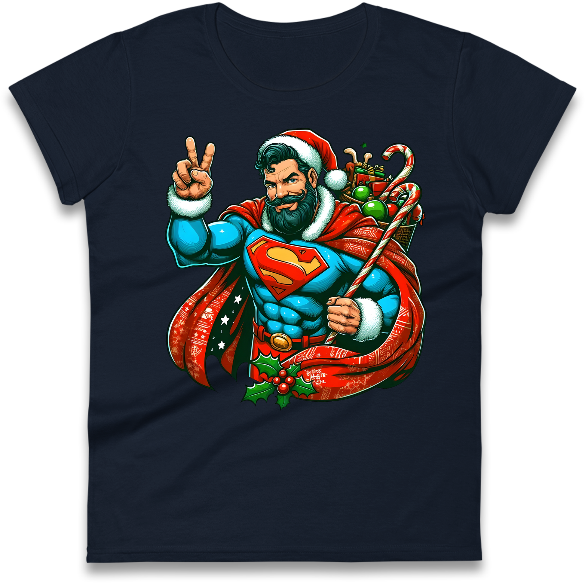 Superman Santa Ladies Shirt