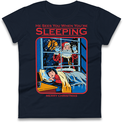 Creepy Santa Claus Christmas Ladies Shirt