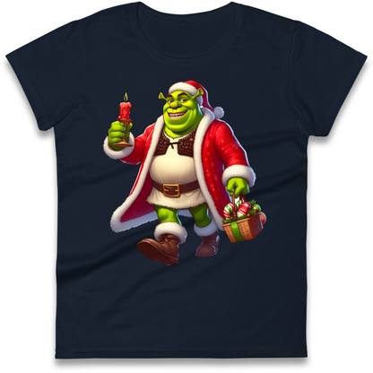 Shrek Santa Candle Ladies Shirt