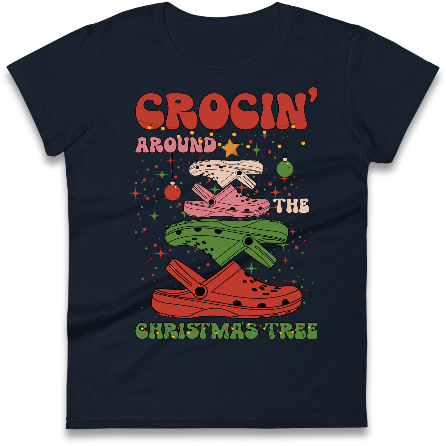 Crockin Around the Christmas Tree Christmas Ladies Shirt