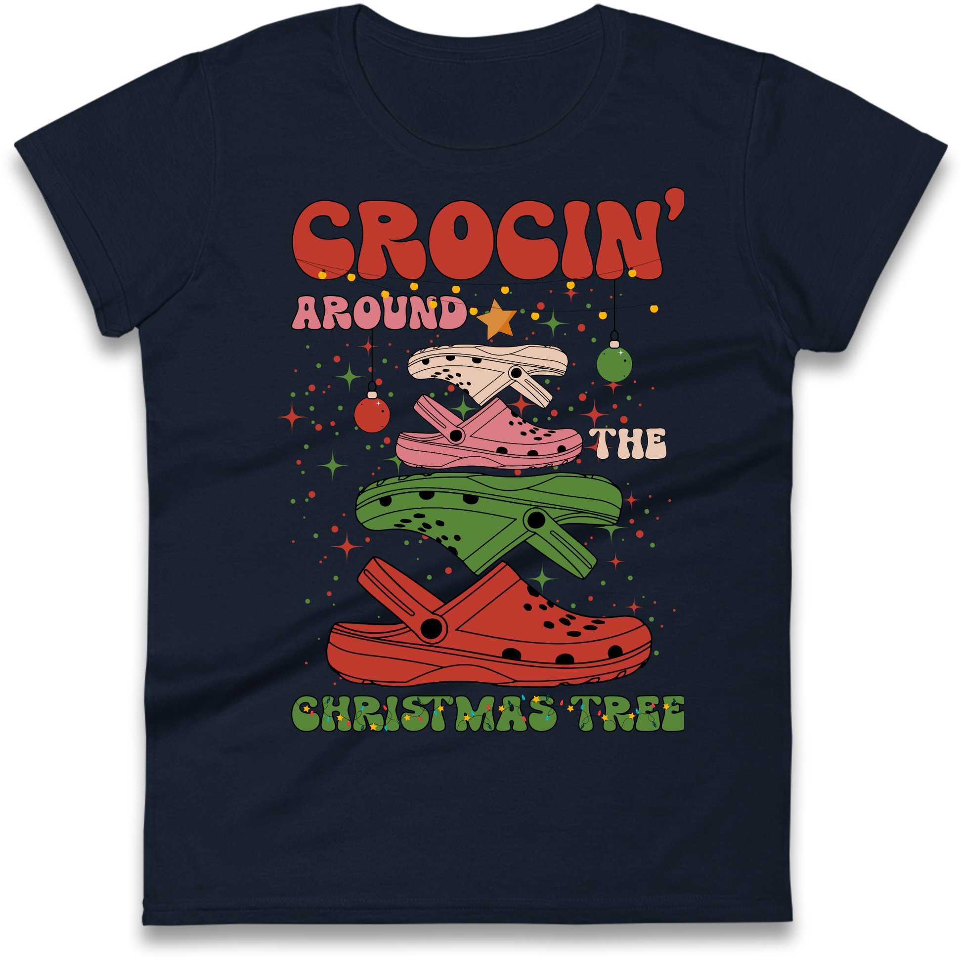 Crockin Around the Christmas Tree Christmas Ladies Shirt