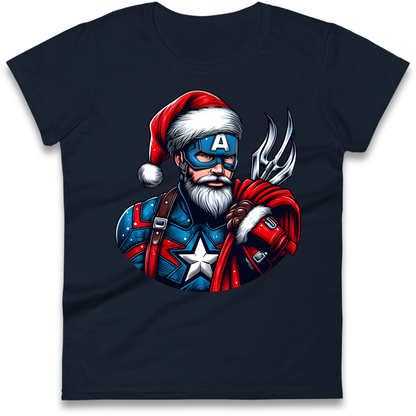 Captain America Santa Ladies Shirt