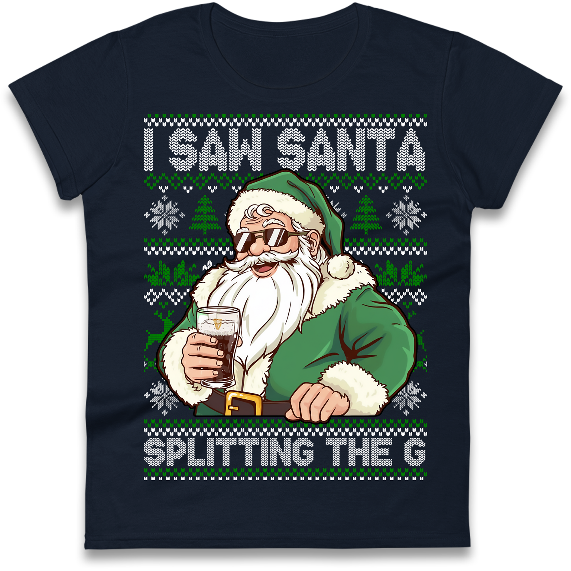 Santa Splitting The G Ladies Shirt