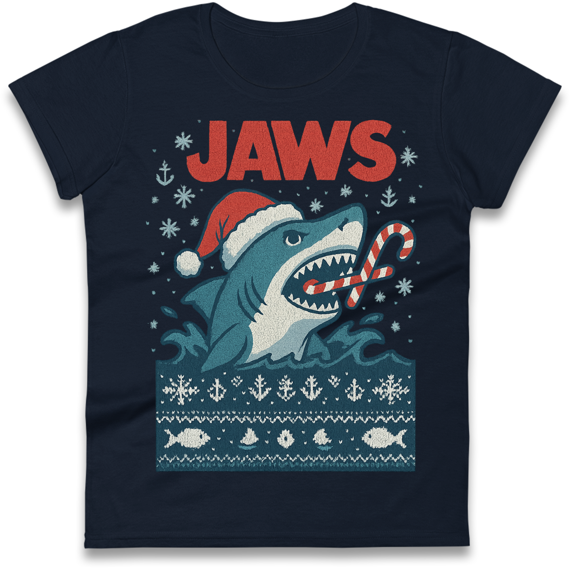 Jaws Christmas Ladies Shirt