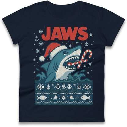Jaws Christmas Ladies Shirt