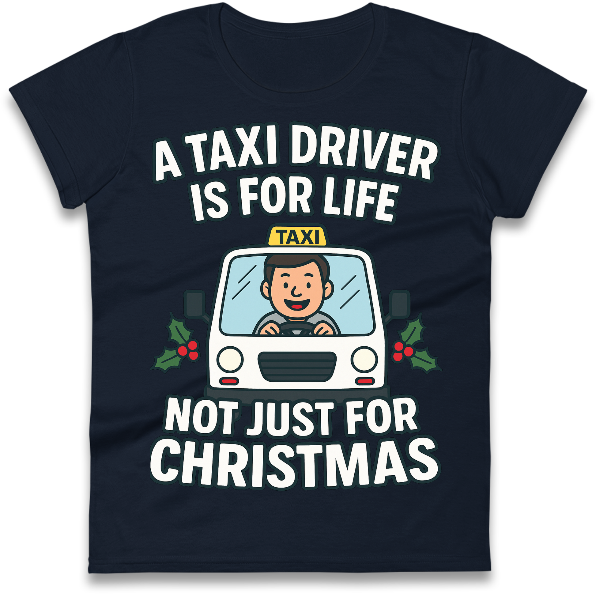 Taxi Driver Christmas Ladies Shirt