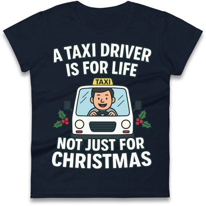 Taxi Driver Christmas Ladies Shirt