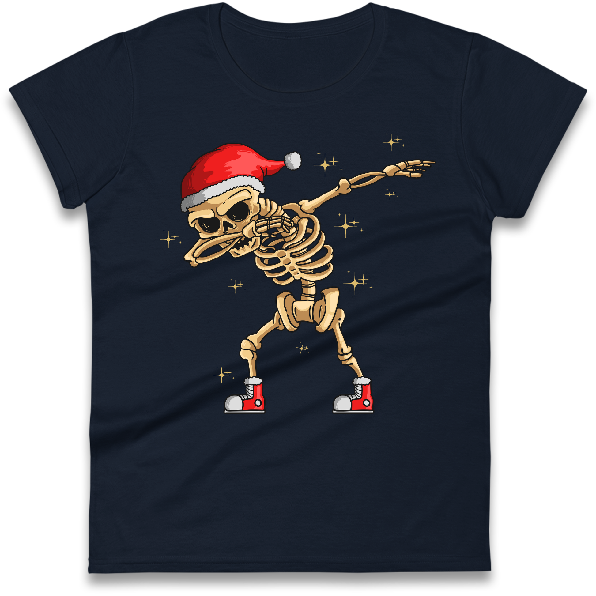 Santa Skellington Dabbing Christmas Ladies Shirt