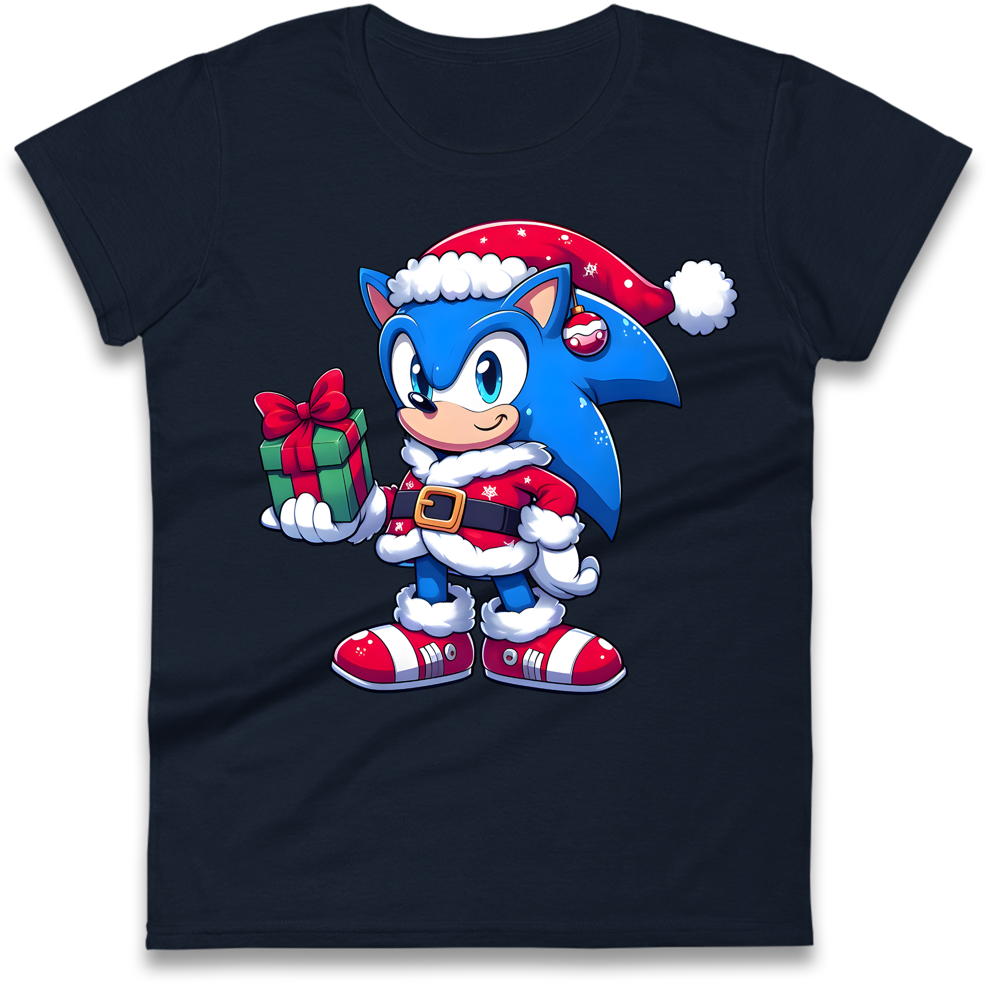 Sonic The Hedgehog Santa Ladies Shirt