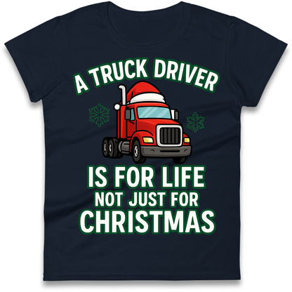 Truck Driver Christmas Ladies Shirt
