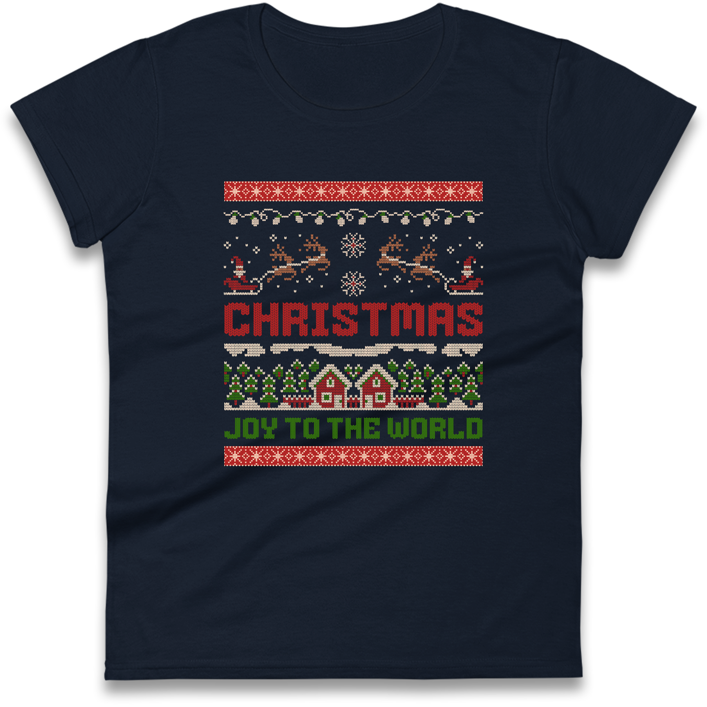 Christmas Joy to the World Christmas Ladies Shirt