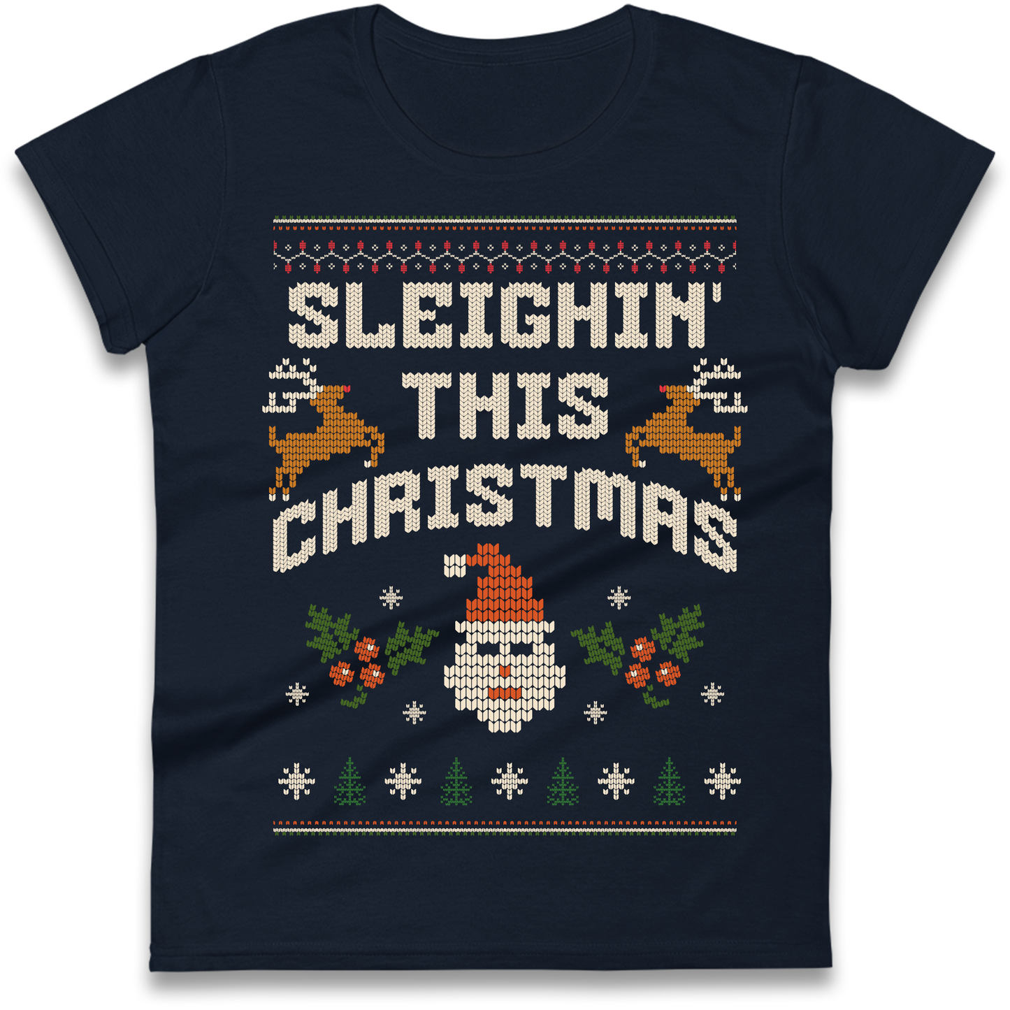 Sleighin This Christmas Christmas Ladies Shirt