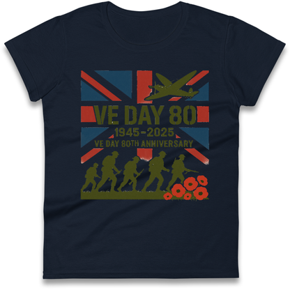 VE Day 80th Anniversary 1945 2025 Ladies Shirt
