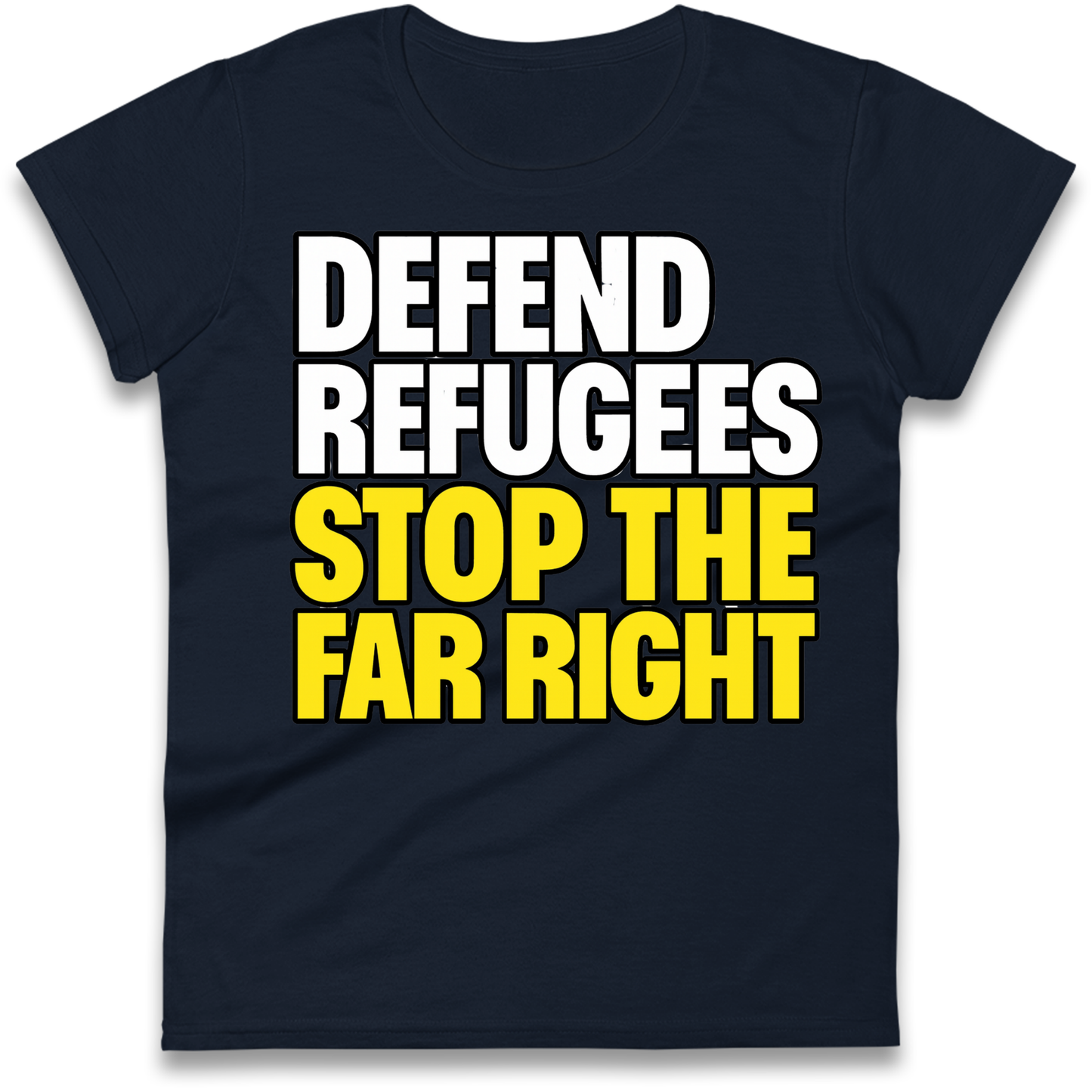 Defend Refugees Stop The Far Right Ladies Shirt