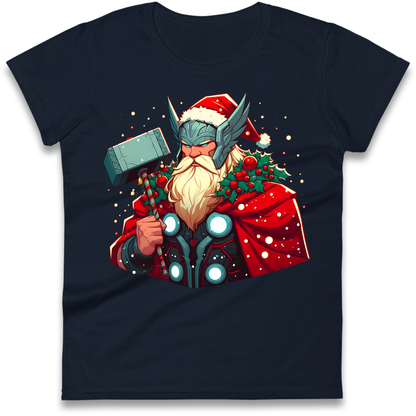 Viking Thor Santa Ladies Shirt